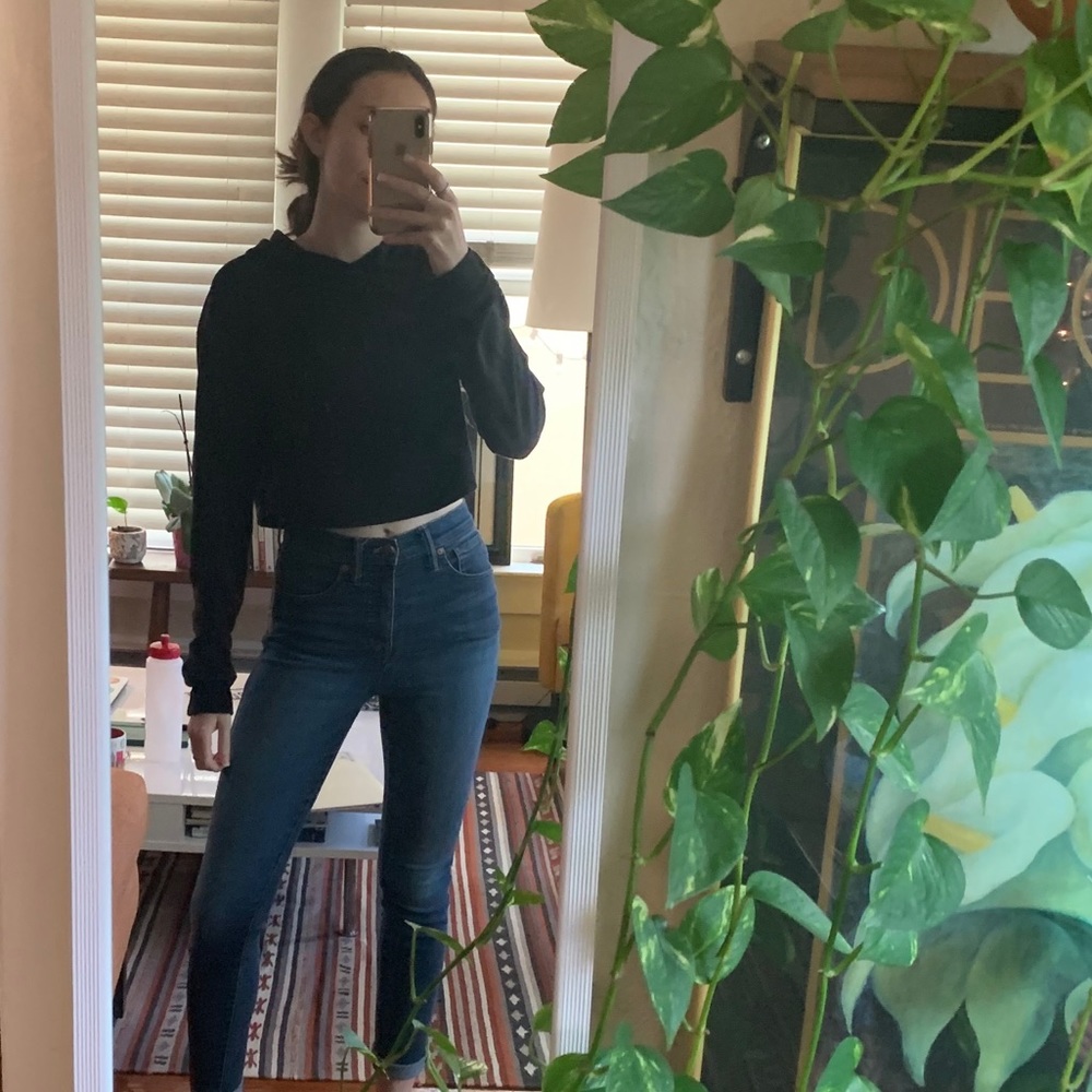 KORA/ACTA cropped black hoodie